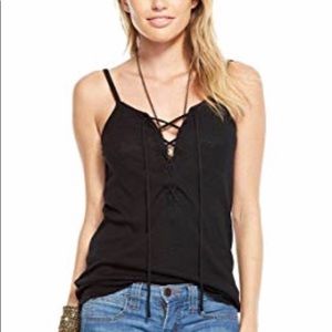 NWOT-CHASER black tie up front tank top size MED